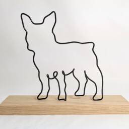 Handmade Wire French Bulldog On Driftwood, Personalised Dog Lover Gift - thumbnail 3