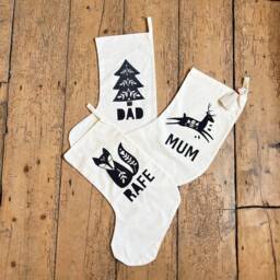 Nordic Creature Christmas Name Stocking - Fox/Deer/Dove/Tree/Heart - thumbnail 4