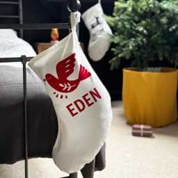 Nordic Creature Christmas Name Stocking - Fox/Deer/Dove/Tree/Heart - thumbnail 3