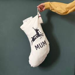 Nordic Creature Christmas Name Stocking - Fox/Deer/Dove/Tree/Heart - thumbnail 2