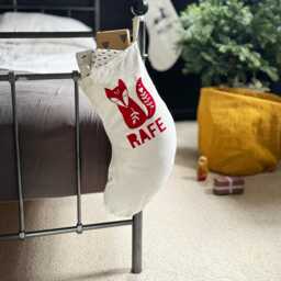 Nordic Creature Christmas Name Stocking - Fox/Deer/Dove/Tree/Heart - thumbnail 1