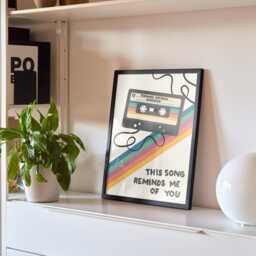 Personalised Cassette Tape Anniversary Print - Custom Song Poster - thumbnail 3