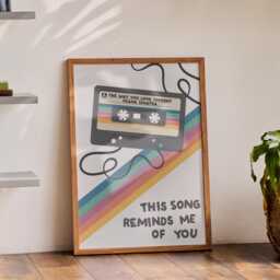 Personalised Cassette Tape Anniversary Print - Custom Song Poster - thumbnail 1