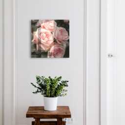 Pink Roses Key Cabinet For Home, Industrial Box, Painterly Flowers & Plants, Lovers Of Nature Romantic Arrangements