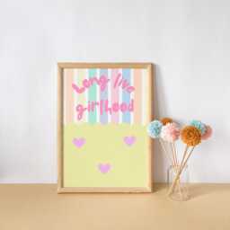 Girls Pastel Bright Wall Print long Live Girlhood - thumbnail 3