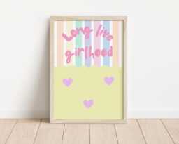 Girls Pastel Bright Wall Print long Live Girlhood - thumbnail 1