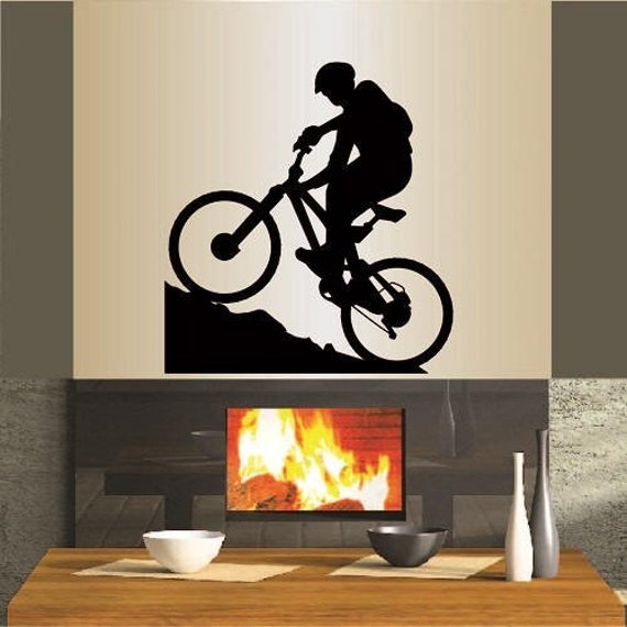 In-Style Decals Wall Vinyl Decal Home Decor Art Sticker Mountain Biking Extreme Sports Bicycle Bike Man Any Room Removable Mural Design 337 - image 1