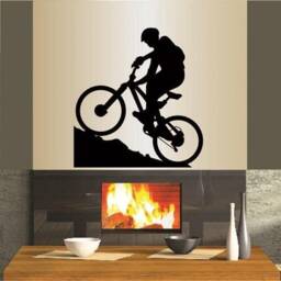 In-Style Decals Wall Vinyl Decal Home Decor Art Sticker Mountain Biking Extreme Sports Bicycle Bike Man Any Room Removable Mural Design 337 - thumbnail 1