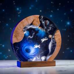 Galaxy Resin Lamp Interstellar Wood & Led Night Light - thumbnail 3