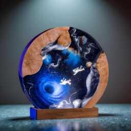 Galaxy Resin Lamp Interstellar Wood & Led Night Light