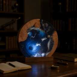 Galaxy Resin Lamp Interstellar Wood & Led Night Light - thumbnail 2