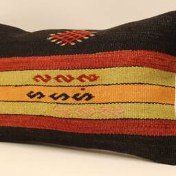 Bohemian Cushion Wool Pillow Sofa Bed Aztec Very Rare Kilim 12x20 Emroidered Throw 4Oef-350 - thumbnail 2