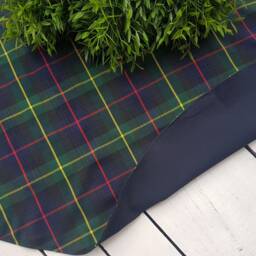 Navy Plaid Tree Skirt, Tartan Tree Red Christmas Skirt - thumbnail 3