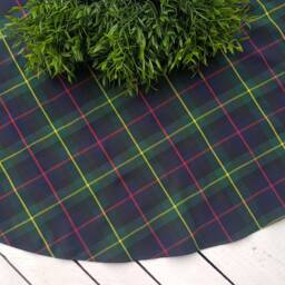 Navy Plaid Tree Skirt, Tartan Tree Red Christmas Skirt - thumbnail 2