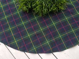Navy Plaid Tree Skirt, Tartan Tree Red Christmas Skirt - thumbnail 1