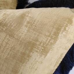 Ochre Blue Red Pink Velvet Cushion Cover Square Mustard Navy Brush Fringe Scatter Throws - thumbnail 2