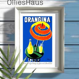 Orangina Vintage Advert Gicl??e Art Print Poster - A5 A4 A3 Retro Wall Graphic Villemot Summer Beach Themed - thumbnail 2