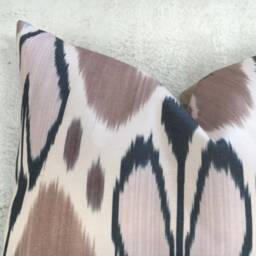Handwoven Silk Ikat Pillow Cover Modern Decorative Cushion, 20x20 - thumbnail 2