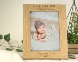 Like Father Son Gift - Photo Frame For Dad Daddy From Engraved Custom For 7x5 Or 6x4 Picture - thumbnail 1