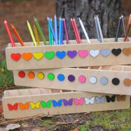 Pencil Hero Excavator, Wooden Pencil Holder, Personalized Children's Box, Cup, Excavator - thumbnail 3