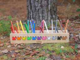 Pencil Hero Excavator, Wooden Pencil Holder, Personalized Children's Box, Cup, Excavator - thumbnail 1