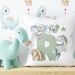 Personalized Dinosaur Cushion Children's Room Decor - thumbnail 2