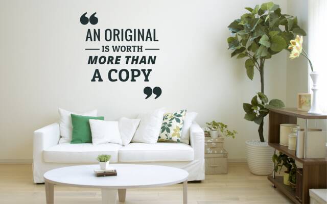 An Original Is Worth More Then Copy Wall Decal Motivation Quote Decor Sticker Art Vinyl Good Hose/Home Decoration Gift Idea - image 1