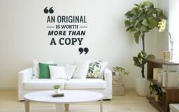 An Original Is Worth More Then Copy Wall Decal Motivation Quote Decor Sticker Art Vinyl Good Hose/Home Decoration Gift Idea - thumbnail 1
