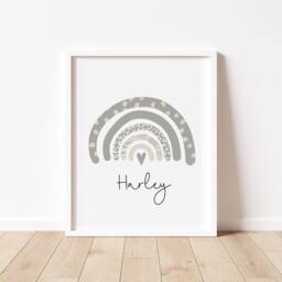 Animal Print Rainbow Nursery Art - Personalized Name - thumbnail 3