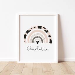 Animal Print Rainbow Nursery Art - Personalized Name - thumbnail 2