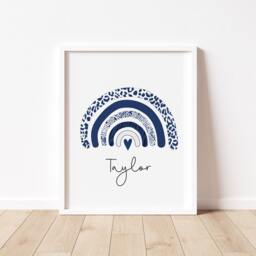 Animal Print Rainbow Nursery Art - Personalized Name - thumbnail 1