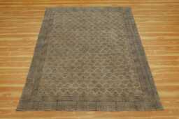Hand Block Print Cotton Rug - 9x12 Feet Yellow, Brown Area Carpet Kilim Dhurrie - thumbnail 1