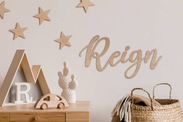 Personalised Name Sign - Kids Room Children's Wall Art Iris - image 1