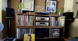 Two Tier Vinyl Record Cabinet - Storage Dj Minimal Unit Desk Console - thumbnail 1