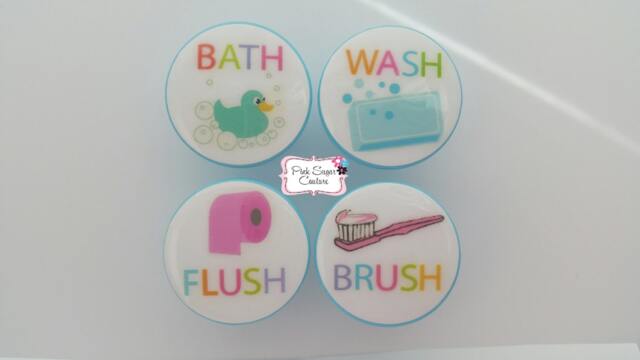Bathroom Knobs Drawer Pulls Decor Kids Bath Bathroom Art Rubber Duckie Toothbrush Boy Girl Unisex - image 1