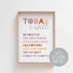 Boho Nursery Wall Art, Girls Prints, Bedroom Decor, Daily Affirmation Print, Kids Self Love, Playroom Baby - thumbnail 1