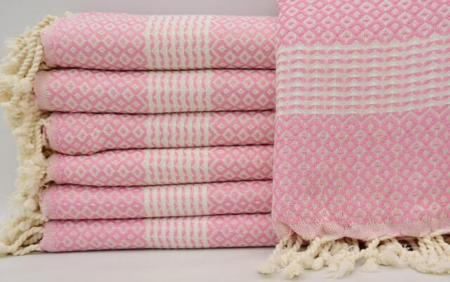 "100% Cotton Towel, Turkey Towel, Pink Towel, Sauna Towel, Turkish Towel, 38""x70" - image 1