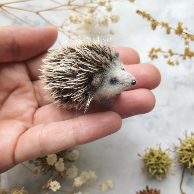 Miniature Hedgehog - Felted Hedgehog Cute Miniature Needle Felted Soft - image 1