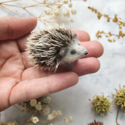 Miniature Hedgehog - Felted Hedgehog Cute Miniature Needle Felted Soft - thumbnail 1
