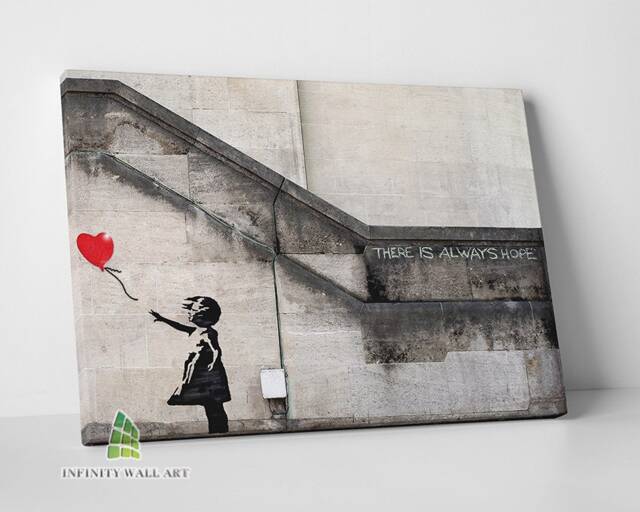 Banksy Heart Balloon Hope Girl Canvas Art Wall Decor Picture Print -C551 - image 1