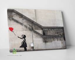 Banksy Heart Balloon Hope Girl Canvas Art Wall Decor Picture Print -C551 - thumbnail 1