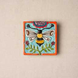 Queen Bee Handmade Ceramic & Mosaic Tile Mounted Square Wall Art Made To Order By Romy Clare - thumbnail 1