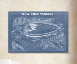 Yankees Stadium Blueprint Art Print New York Baseball Wall Decor - thumbnail 1
