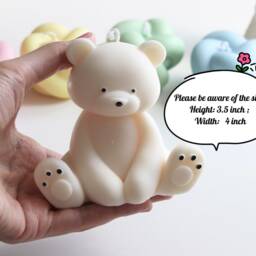 Teddy Bear Candle-Personalized Gifts-Best Friend Gift-Candles-Home Decor-Self Gift-Birthday Gift-Gift For Her-Cute Candles-Dessert-Pillar - thumbnail 4
