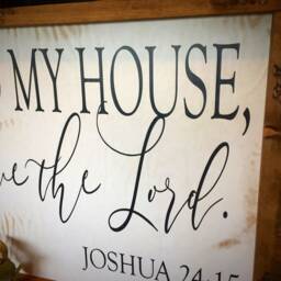 Handmade Farm Style Signas For Me & My House We Will Serve The Lordrustic Unique Decoreveryday Wall Decor - thumbnail 3