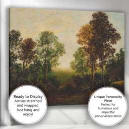 Classic Woodland Trees Landscape Oil Painting Canvas Wall Art Print Decor Picture Ready To Hang - thumbnail 3