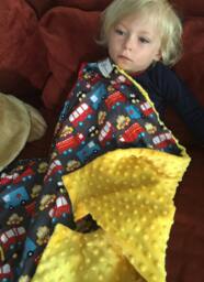 "Colorful & Funky Taxis & Buses Baby Blanket ""Leo"
