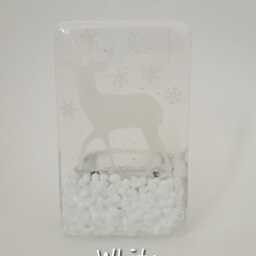 Fused Glass Reindeer Tealight Holder Stag Christmas Xmas Present Gift Gold Silver White - thumbnail 3