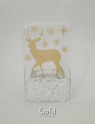 Fused Glass Reindeer Tealight Holder Stag Christmas Xmas Present Gift Gold Silver White - thumbnail 1