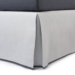 Linen Bed Skirt With Trim, Box Peat Skirts, Tailored Bedskirt Custom, Natural Bedskirts King, Queen, Twin, Full, Single - thumbnail 1